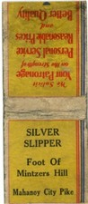 Silver Slipper Mahanoy City PA Vintage Matchbook Cover Pre-1940s picture
