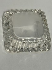 Vintage Clear Glass Ashtray/Trinket Dish with Dog Design Made In USA 3 Inch picture