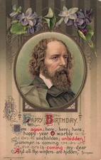 Lord Alfred Tennyson Portrait Birthday John Winsch Embossed 1910 PC 101326 picture