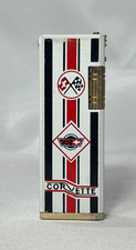 Vtg CORVETTE Lighter Crossed Flags Logo Made In Korea Red White & Black picture