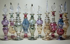 Lot of 100 Mouth Blown Egyptian Glass Perfumes bottles 3.5