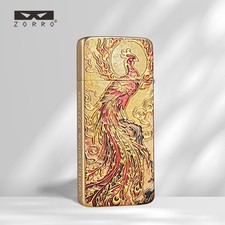 ZORRO Kerosene Lighter, Ultra‑Slim Body, 3D‑Raised Stereo Gold‑Gilded Finish picture
