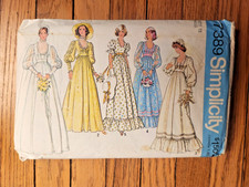 Vintage 1976 Simplicity Sewing Pattern #7389 - Bridal & Bridesmaid Dress Size 12 picture