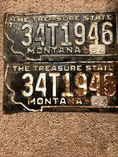 1954 Montana License Plate Pair picture