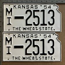 1954 Kansas license plate pair MI 2513 YOM DMV Miami County SO NICE 10690 picture