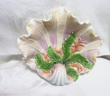 Kaldun and Bogle Majolica Hand-Painted Ceramic Sea Shell Tray Nautical Scallop picture