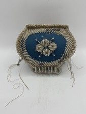 Antique Iroquois Haudenosaunee Beaded Trinket Box c1900 Seed Bead Jewelry Box picture