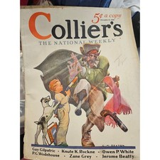 Vintage Colliers Magazine Nov 8 1930 Pirate Cover P.G. Wodehouse Zane Grey picture