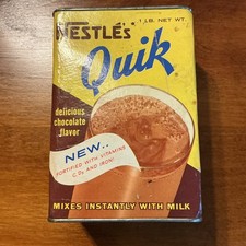 Vintage Nestle's Quik Chocolate Powder 8 oz. Tin With Lid picture