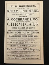 1883 Antique Ad Page Robinson Steam Engineer, Boston Post Publishing, Boston MA picture
