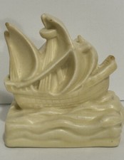 Antique Rookwood Pottery 1930 Ivory White Ship Bookend  #2792 picture