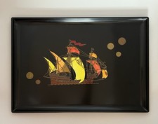 Rare Vtg Mid Century Large COUROC Monterey California “Ship With Coins” 18 X 12” picture