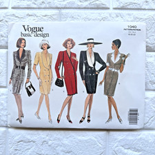 Vtg NEW Vogue 1040 Pattern Misses Sz 18 20 22 Dress Power Dressing Career Uncut picture