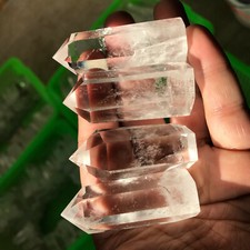4PCS Natural clear quartz obelisk crystal WAND point healing  picture