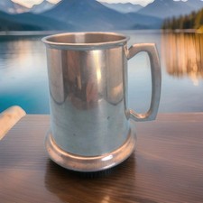 Vtg Raimond Viners Sheffield English Pewter Glass Bottom Beer Mug Stein Tankard picture