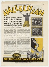 Hallelujah 1929 Black Film 1st African American Musical Rare Advert MGM Cinema picture
