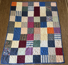 Homemade Patchwork Quilt Cottagecore 56x69  Quilted Large lap quilt picture