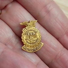 Vintage LGB 10K Gold Filled National FFA Organization Honorary Lapel Brooch Pin picture