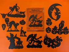 Vintage Antique Beistle Hallowe'en boxed set of paper silhouettes 1920's-30's picture