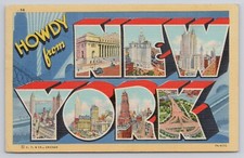 Howdy from New York Greetings Large Letter 1937 PM 1946 Postcard picture