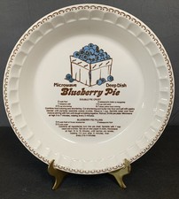 Vtg 80’s Royal China Blueberry Pie Recipe Plate Country Harvest Deep Dish 11”USA picture