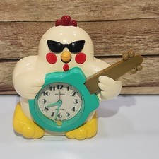 Vintage 90s Rock n Roll Chicken Rhythm Japan Guitar Alarm Clock Rare Parts  picture