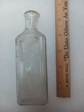 Vintage 3iii Medicine Clear Glass Bottle Error Top Warped Old 1900s Medicine... picture