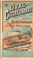 Vintage 1880's Oval Churn Company & Ladders Coshen, Ind Victorian Trade Card picture