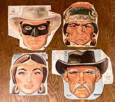 1950's Wheaties Cereal Box Mask lot  Lone Ranger Moon Water Texas Ed Bad Water picture