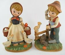 Vintage Japanese Bisque Figurines Detailed Dutch Boy and Girl Ceramic ~ Adorable picture