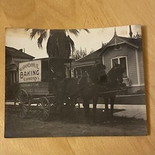 Original 1900s-1910s Photo Goodhue Baking Company Los Angeles Horse Wagon  picture