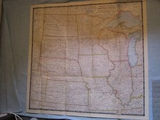 VINTAGE NORTH CENTRAL UNITED STATES WALL MAP National Geographic June 1948 picture