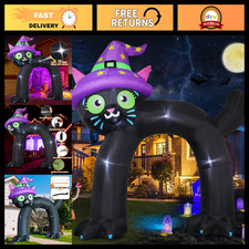 14FT Halloween Inflatable Black Cat Arch Yard Decoration with LED Lights for Gar picture