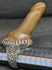 natural jamal madura stone phallus lingga shape in ring talisman amulet energy picture