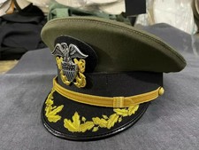 US Navy Senior Officer Peaked Cap Hat Green Replica Military Dress MTO picture