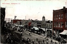 Postcard Main St. Parade Aberdeen South Dakota Band Horse Drawn Floats 1908 O080 picture