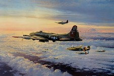 Mighty Eighth, Coming Home by Robert Taylor print signed by WW2 B-17 pilots picture