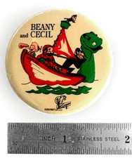 Vintage Bob Clampett Beany and Cecil w/ Boat Pinback Button  (Circa 1980's) picture