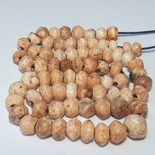 A BEAUTIFUL STRAND OF 74 ANCIENT CARNELIAN FULLY PATINIZED AGATE BEADS picture