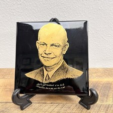 Vintage President Dwight D Eisenhower Inauguration Art Tile by LS Hudson picture