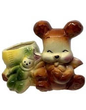 Shawnee Vtg Anthropomorphic Vase Teddy Bear Base Ball Planter MCM picture