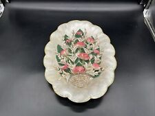 VTG Scalloped Lapis Shell Rose Bouquet From Sea Shells Wall Art Original Wrap picture