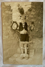 Vintage 1950s Southwest Tourist Boy Native American Costume RPPC Postcard picture