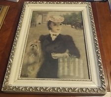 Beautiful Heavy Antique Frame With Famous Art Print,14