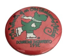 Vintage Downtown Sacramento Pinback 1992 Old Fashioned Holiday Red Green  picture