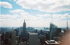 Found Photo New York City Empire State Building Finger Obstruction 4x6 Snapshot picture