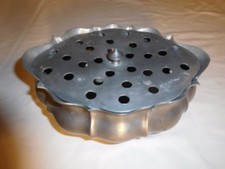 Antique CB brand Italian Pewter 28 Hole Removable Lid Flower Frog or Potpourri picture