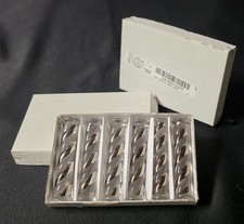 Vintage Pier 1 Crystal Glass Knife Rests Bamboo Twist Set of 12 Hungary NIB picture