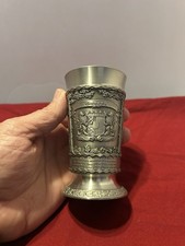 SKS Zinn Pewter cup Embossed 95% Germany 4” By 2” Collectible picture