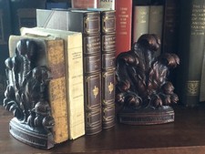Pair of Vintage 1940/50s Handsome Syroco Bookends Elegant Floral,  Fern Leaves picture